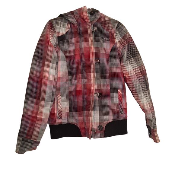 Vans Women's Checkered Plaid Hoodie Sweater Size M Pink Purple White Supercute - Picture 1 of 7